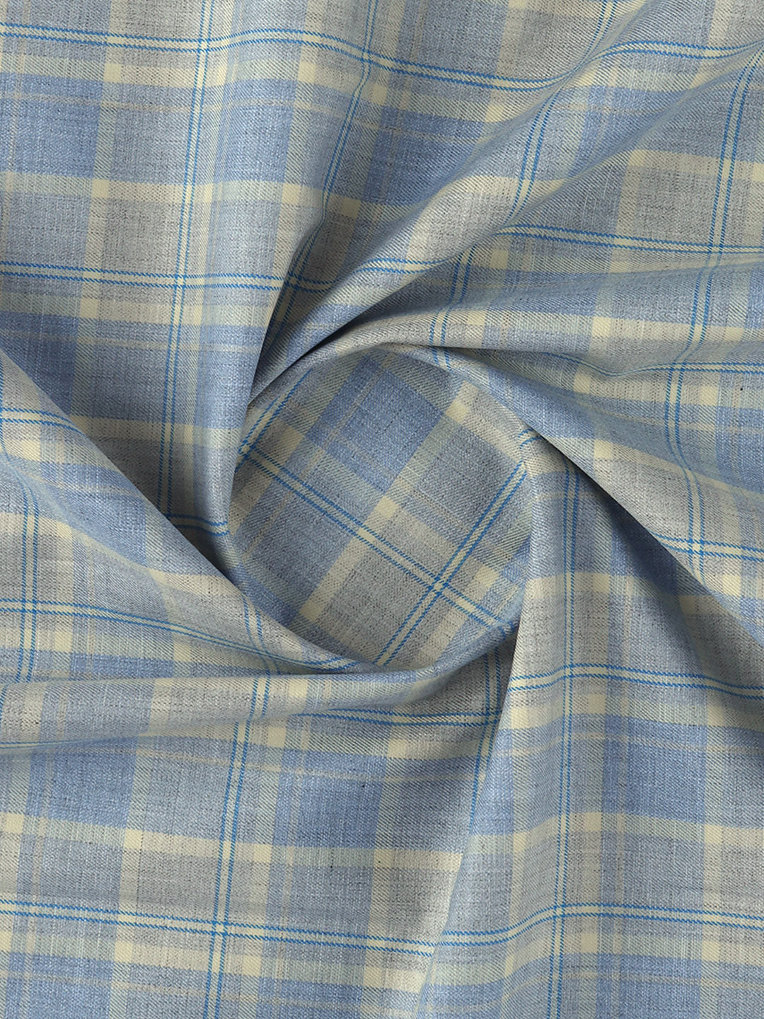 Men 100%Cotton Checked Shirt Fabric Blue Grand Unique