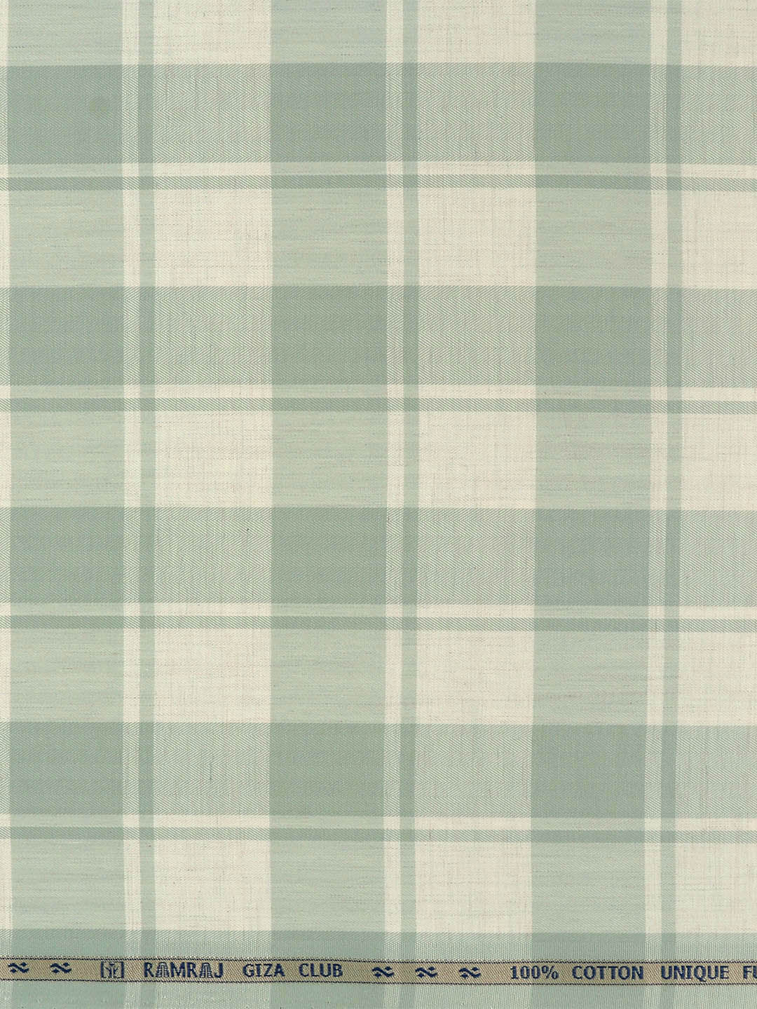 Men 100%Cotton Green Checked Shirt Fabric Grand Unique