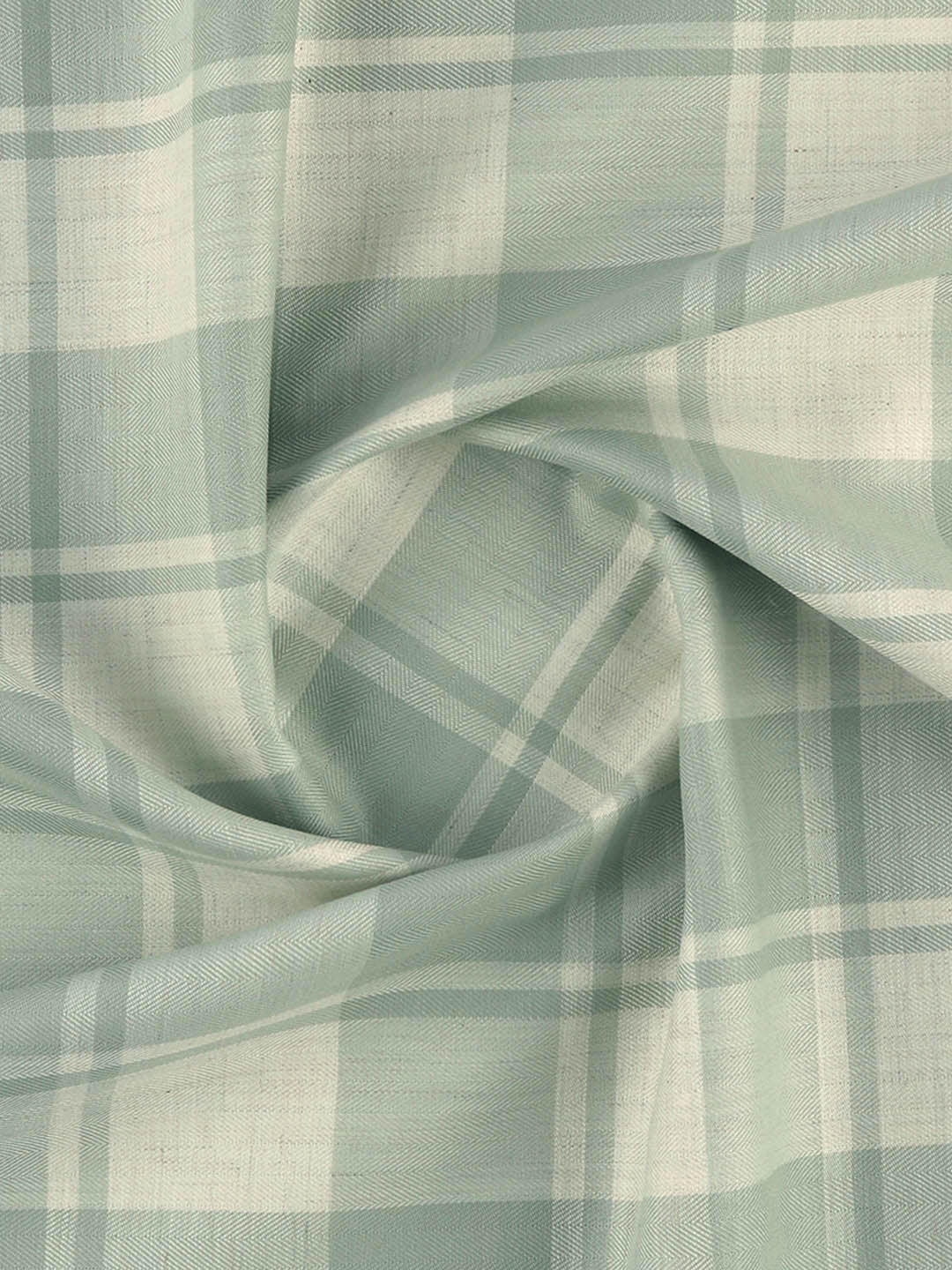 Men 100%Cotton Green Checked Shirt Fabric Grand Unique