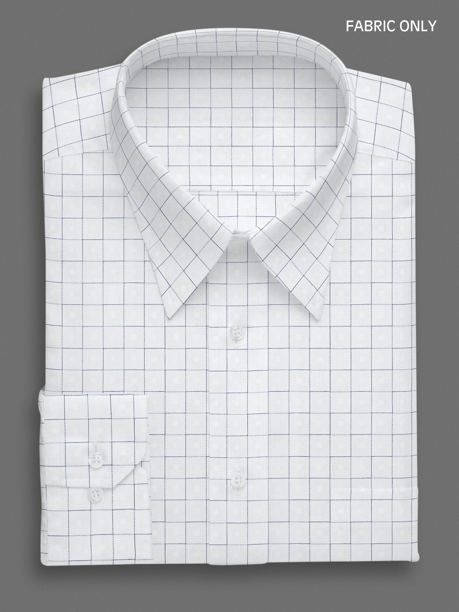 Men Cotton Checked White Shirt Fabric Jackpot