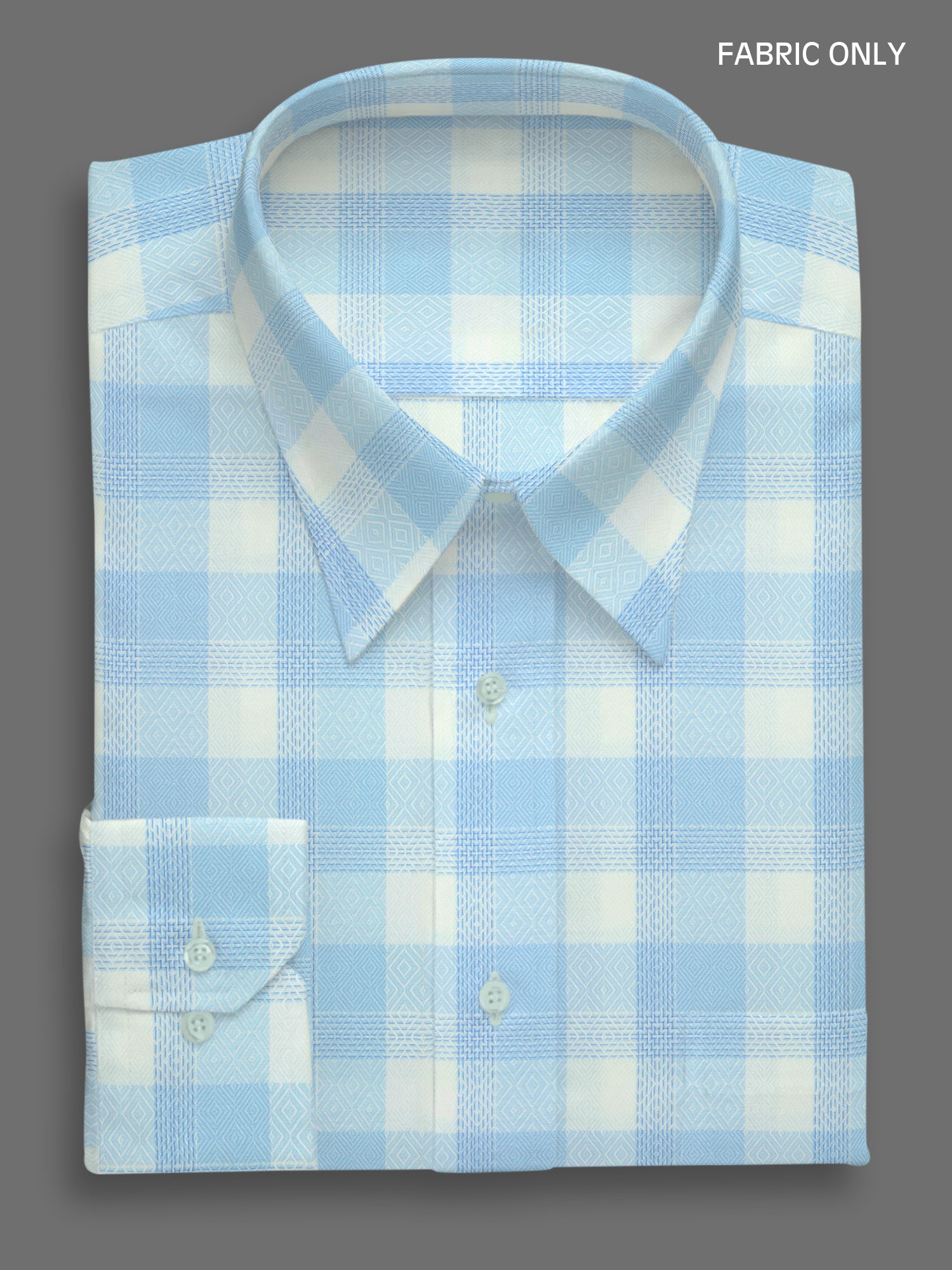 Men 100%Cotton Self Design Blue Shirt Fabric Casino Grand