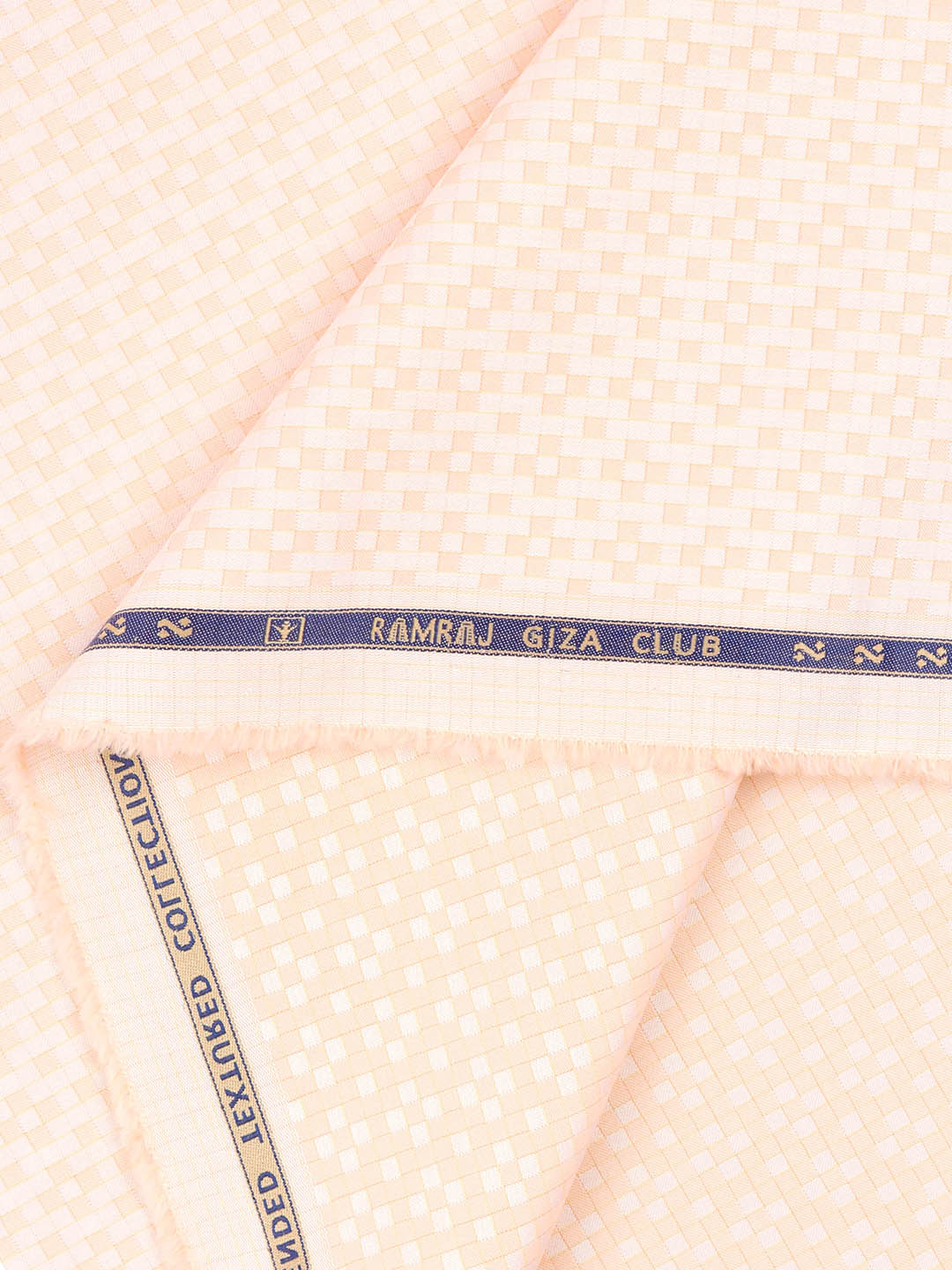 100% Giza Cotton Self Design Peach Shirt Fabric Casino Grand