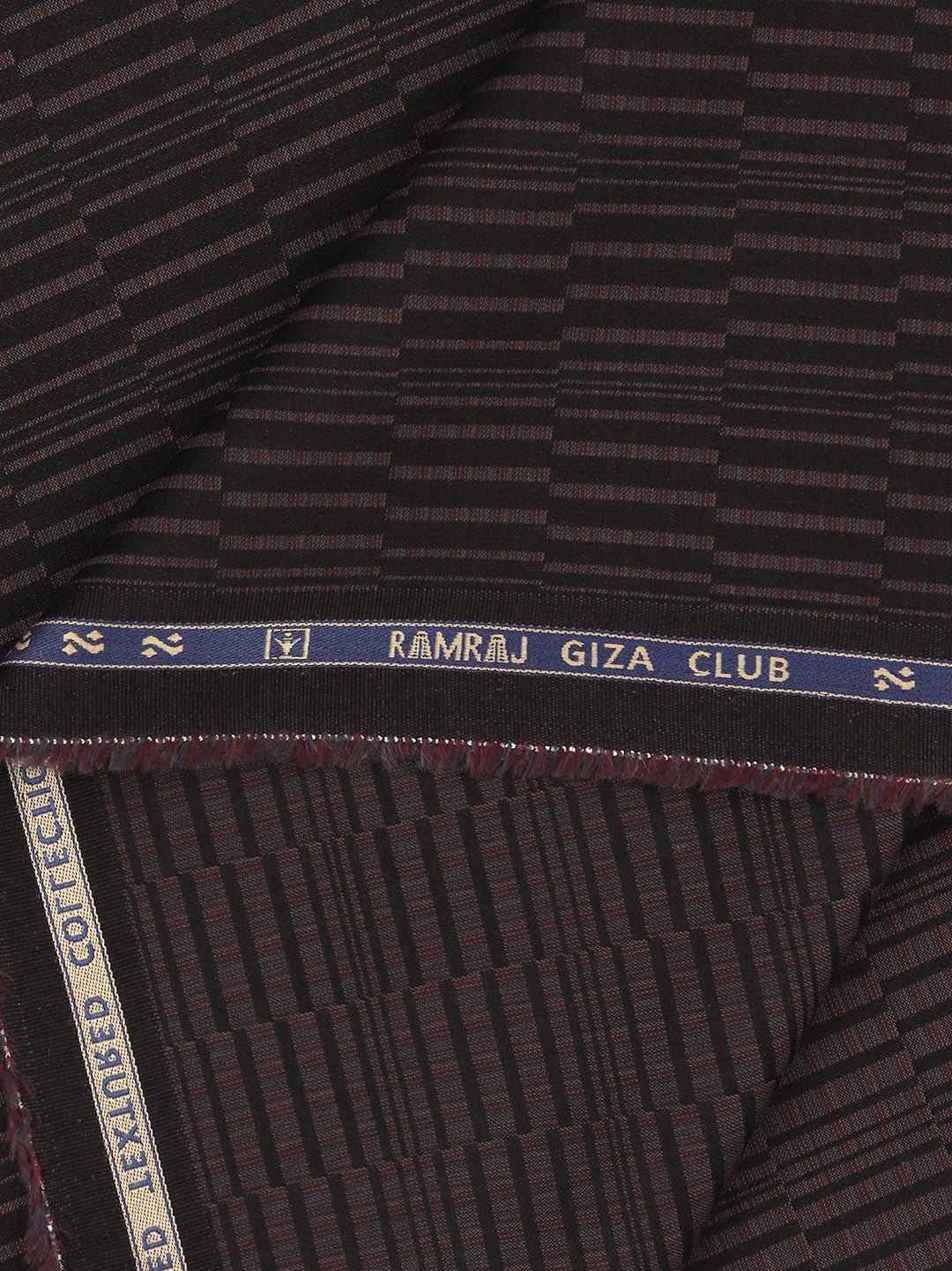 100% Giza Cotton Self Design Black Shirt Fabric Casino Grand