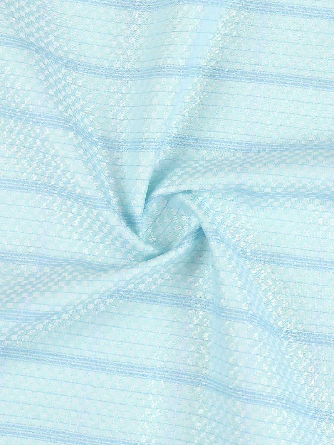 100% Giza Cotton Self Design Sky Blue Shirt Fabric Casino Grand
