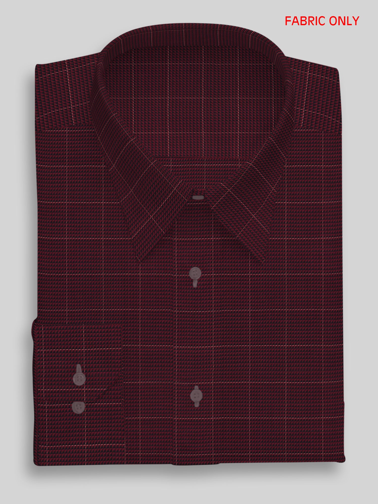 Men 100%Cotton Self Design Shirt Fabric Maroon Casino Grand