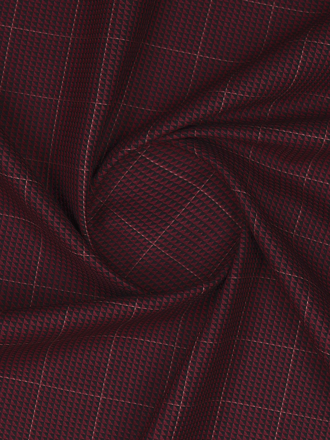 Men Giza Cotton Self Design Shirt Fabric Maroon Casino Grand