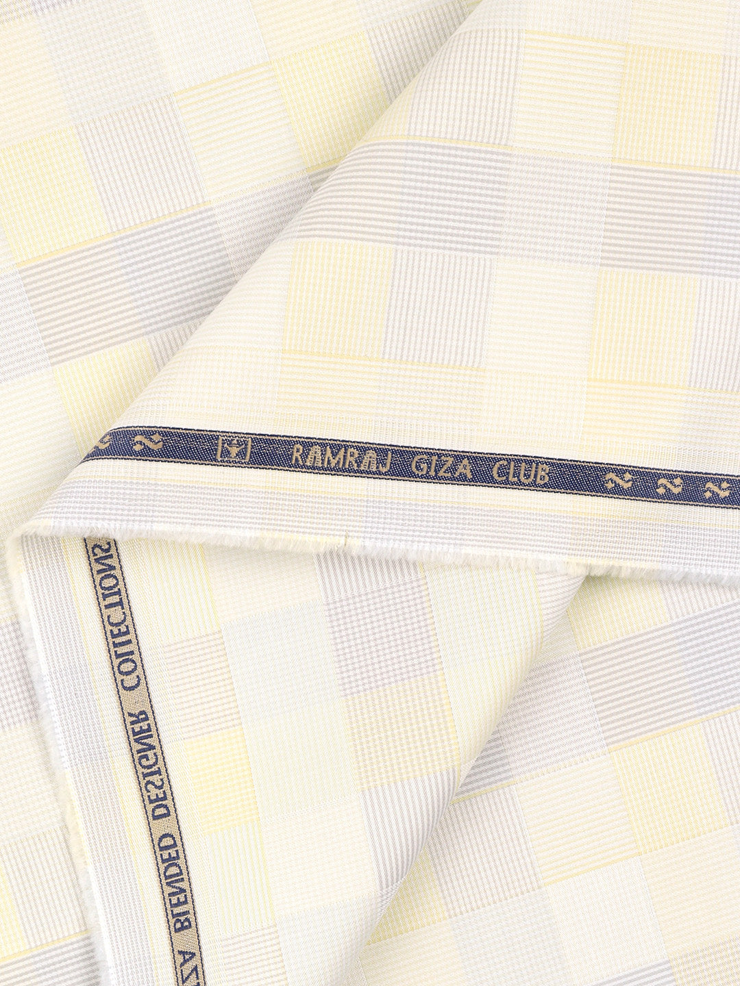 Men 100% Giza Cotton Self Design Yellow Shirt Fabric Casino Grand