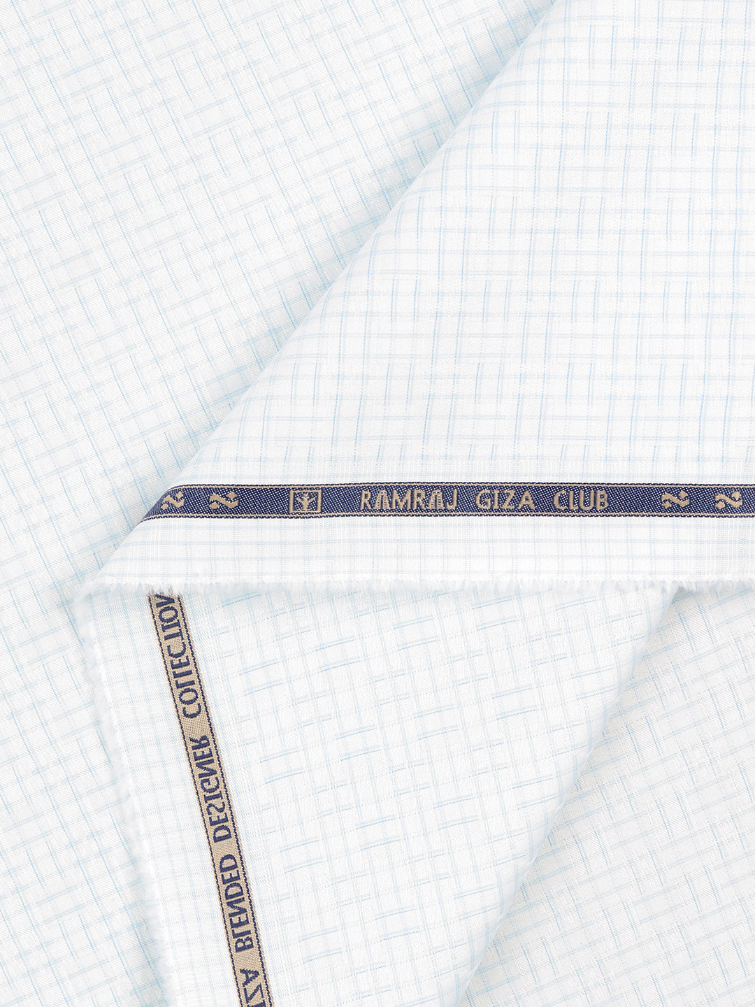 100% Giza Cotton Self Design White Shirt Fabric Casino Grand