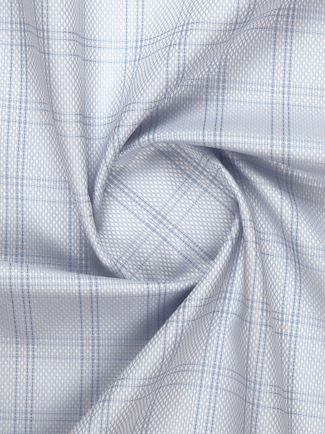 Men 100% Giza Cotton Checked Blue Shirt Fabric Casino Grand