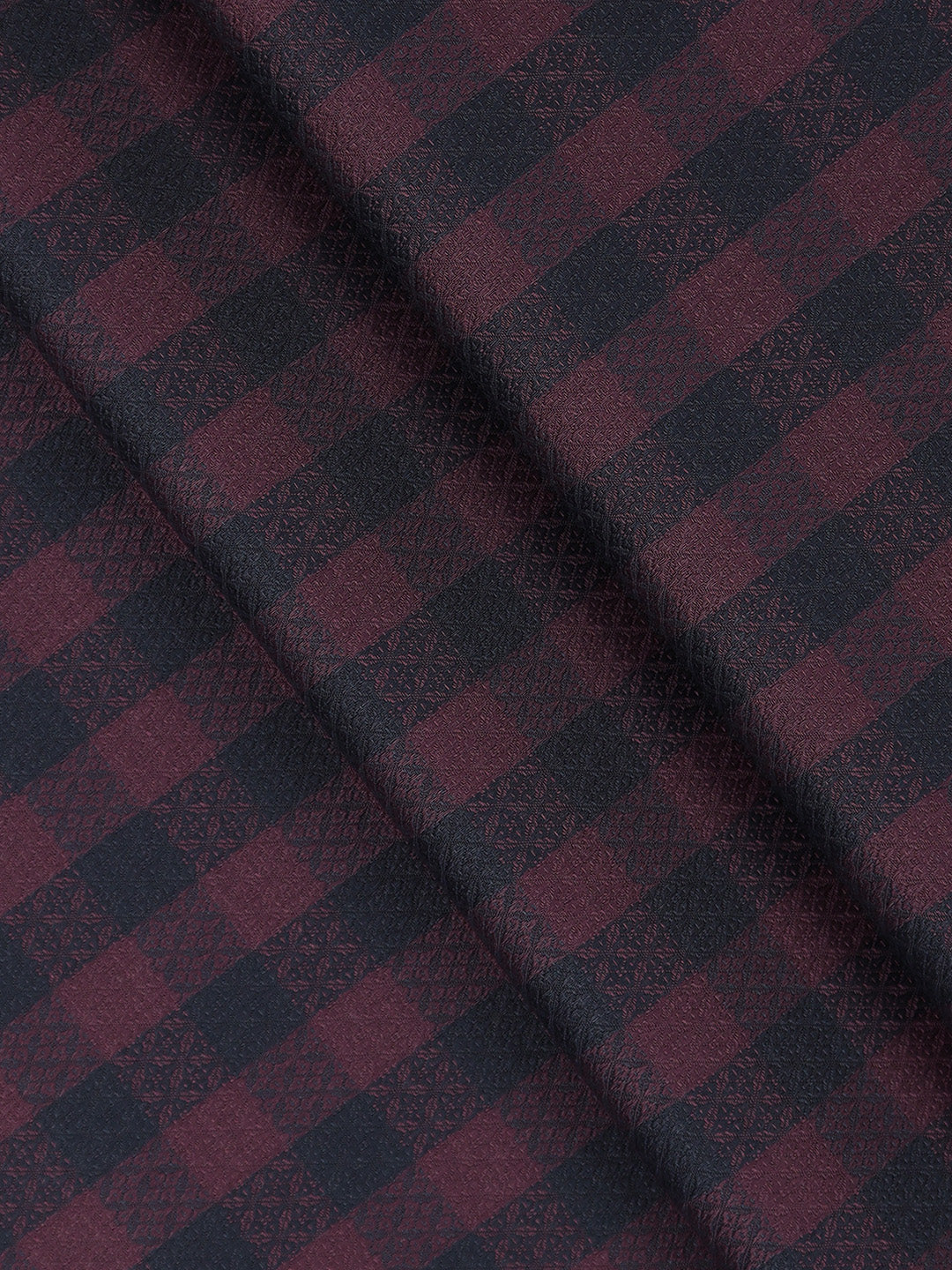 Men 100% Giza Cotton Checked Purple Shirt Fabric Casino Grand