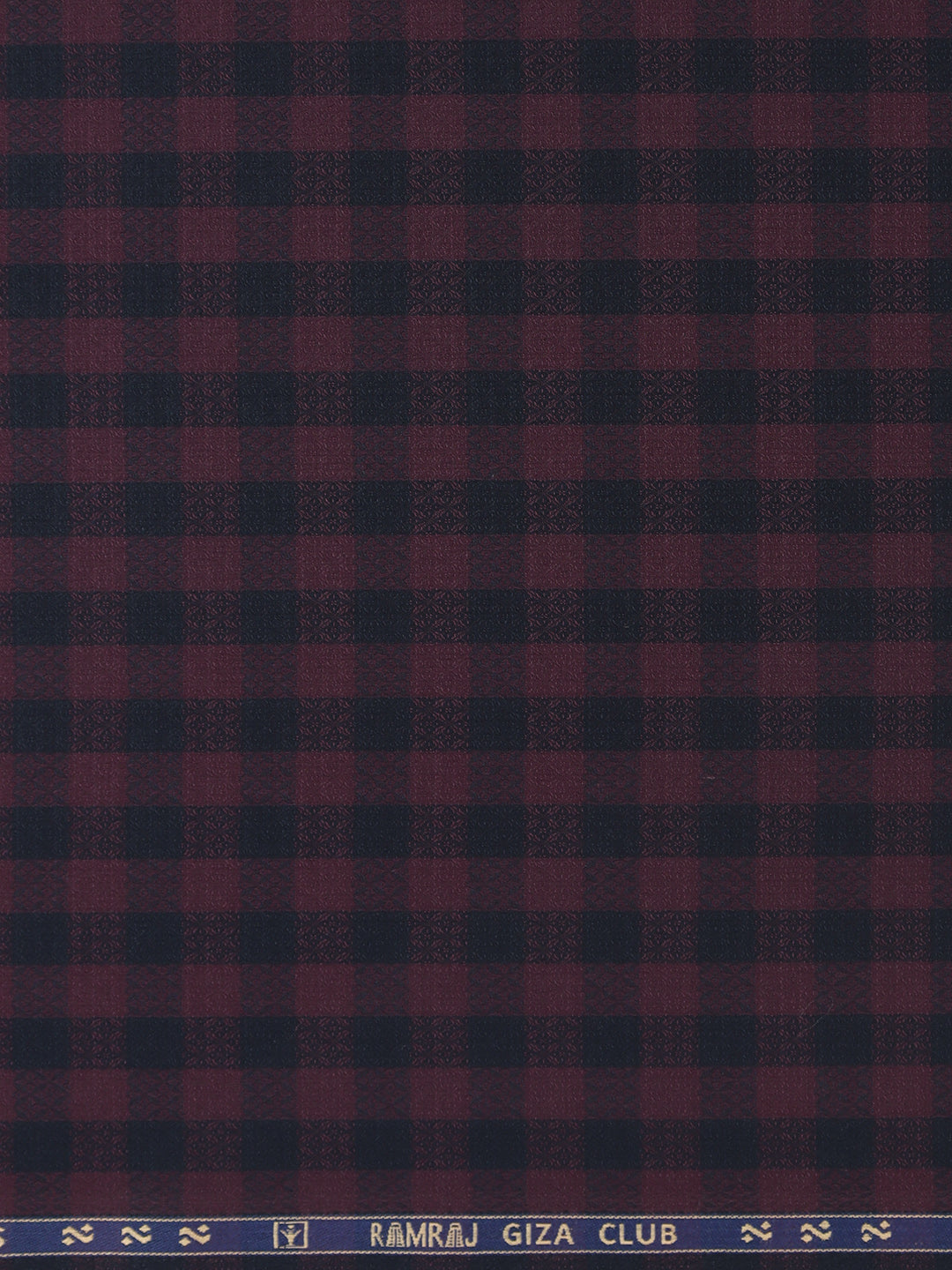 Men 100% Giza Cotton Checked Purple Shirt Fabric Casino Grand