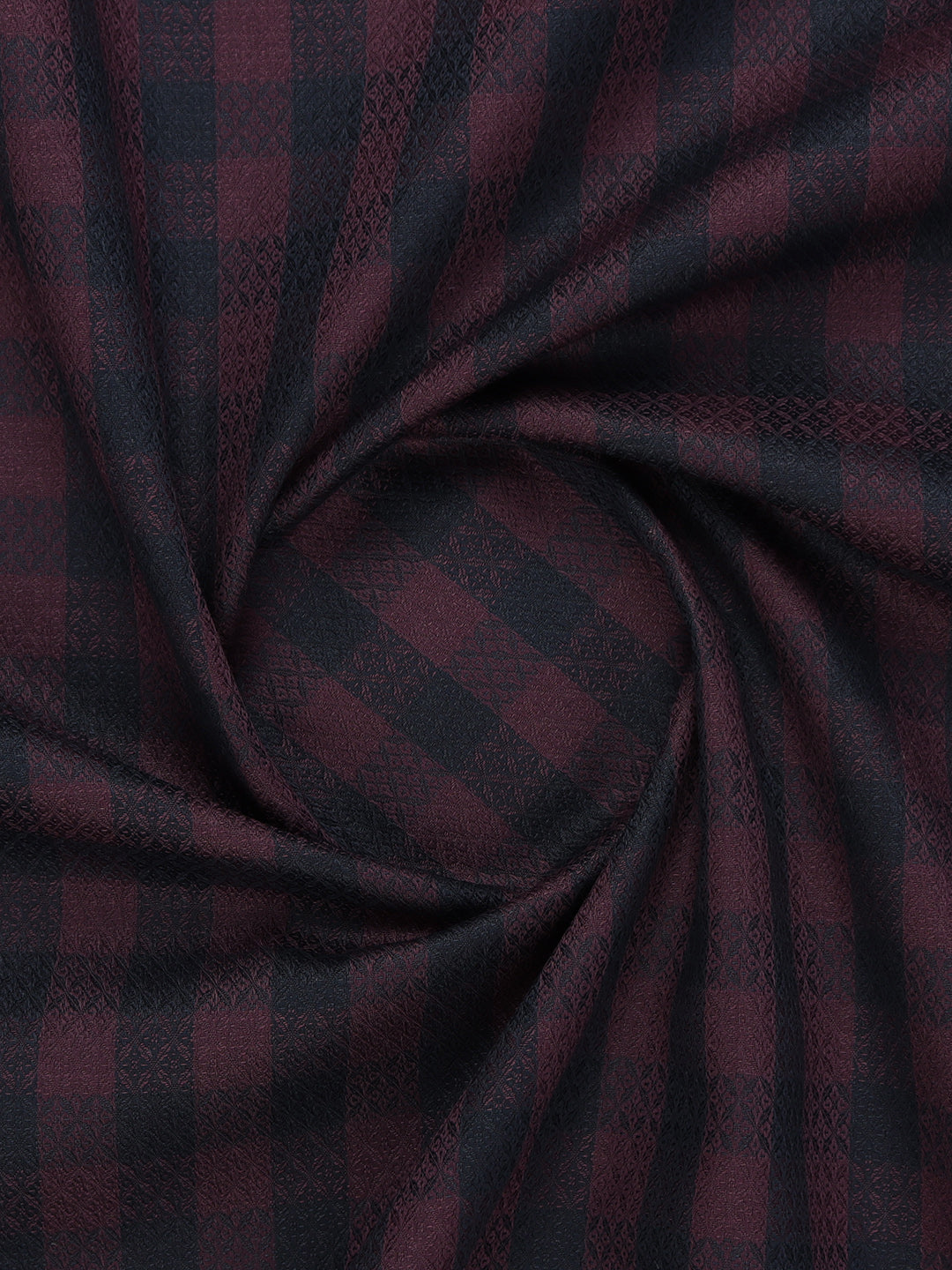 Men 100% Giza Cotton Checked Purple Shirt Fabric Casino Grand
