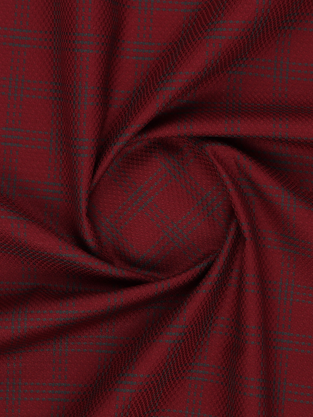Men 100% Giza Cotton Checked Red Shirt Fabric Casino Grand