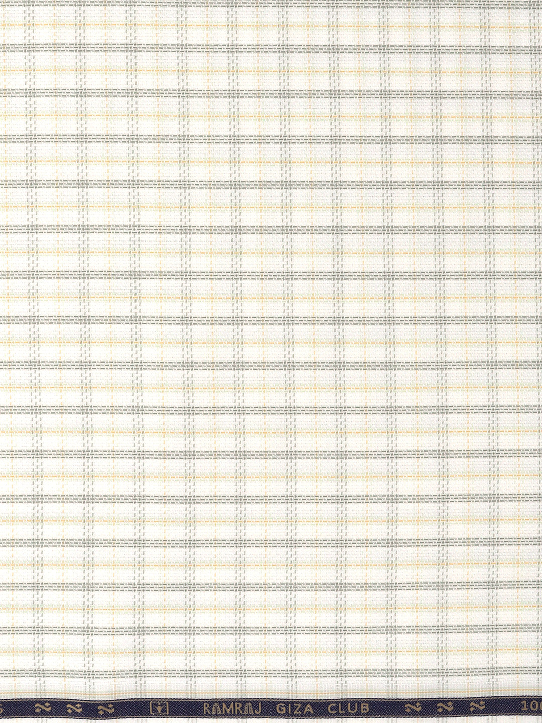 Men 100% Giza Cotton Checked White with Green Shirt Fabric Casino Grand