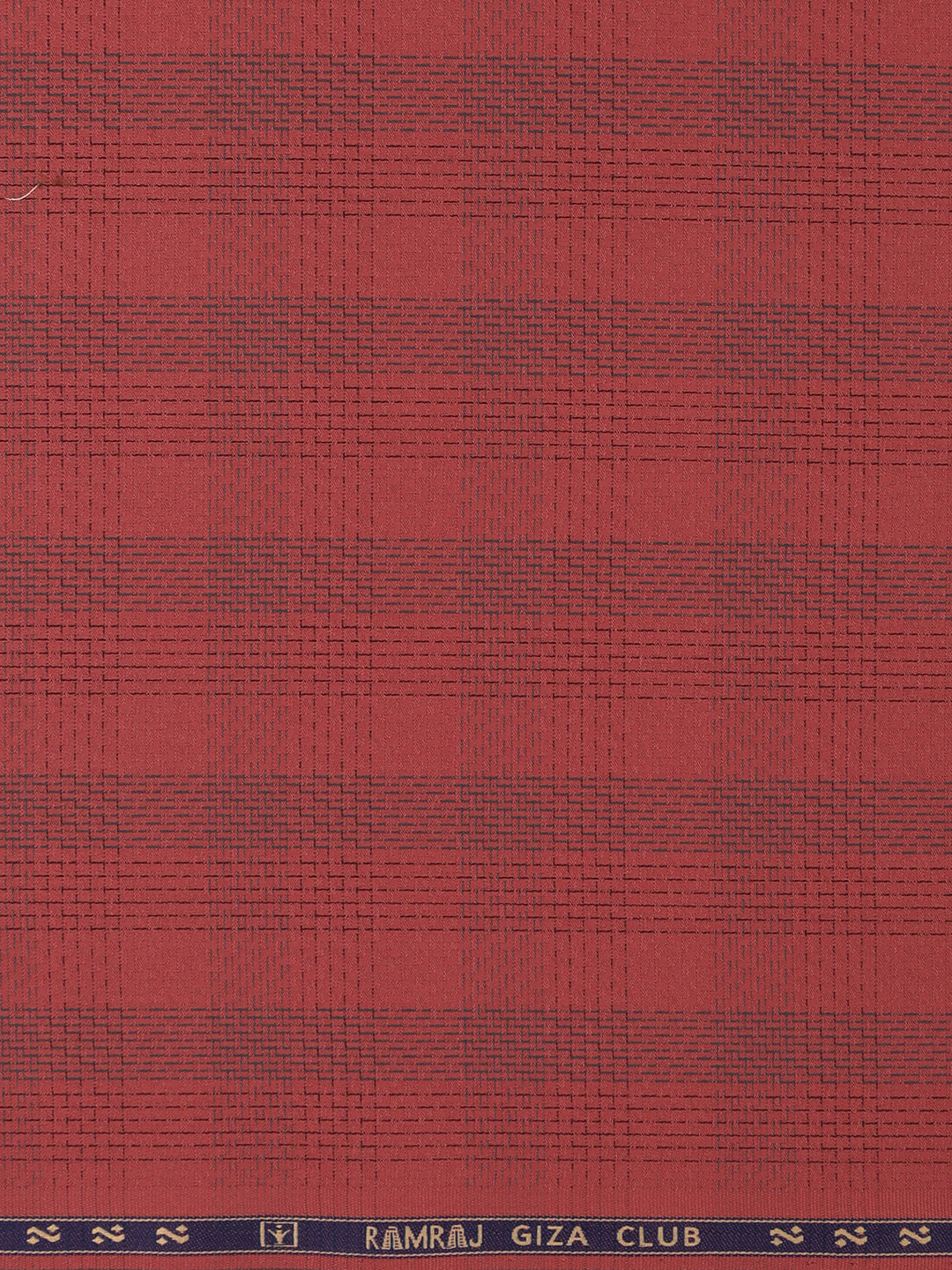 Men 100% Giza Cotton Checked Red Shirt Fabric Casino Grand