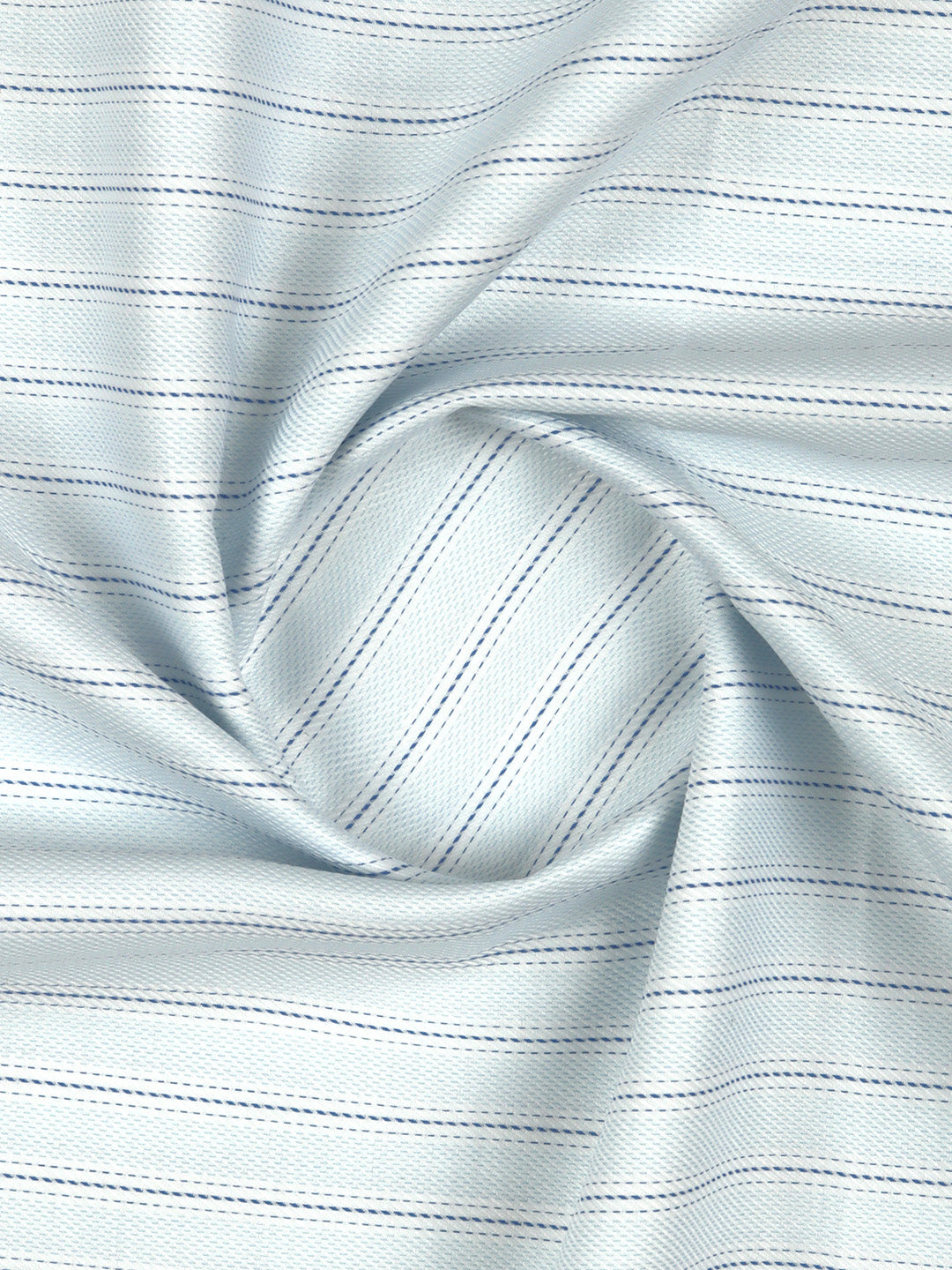 Men 100% Giza Cotton Striped Sky Blue Shirt Fabric Casino Grand