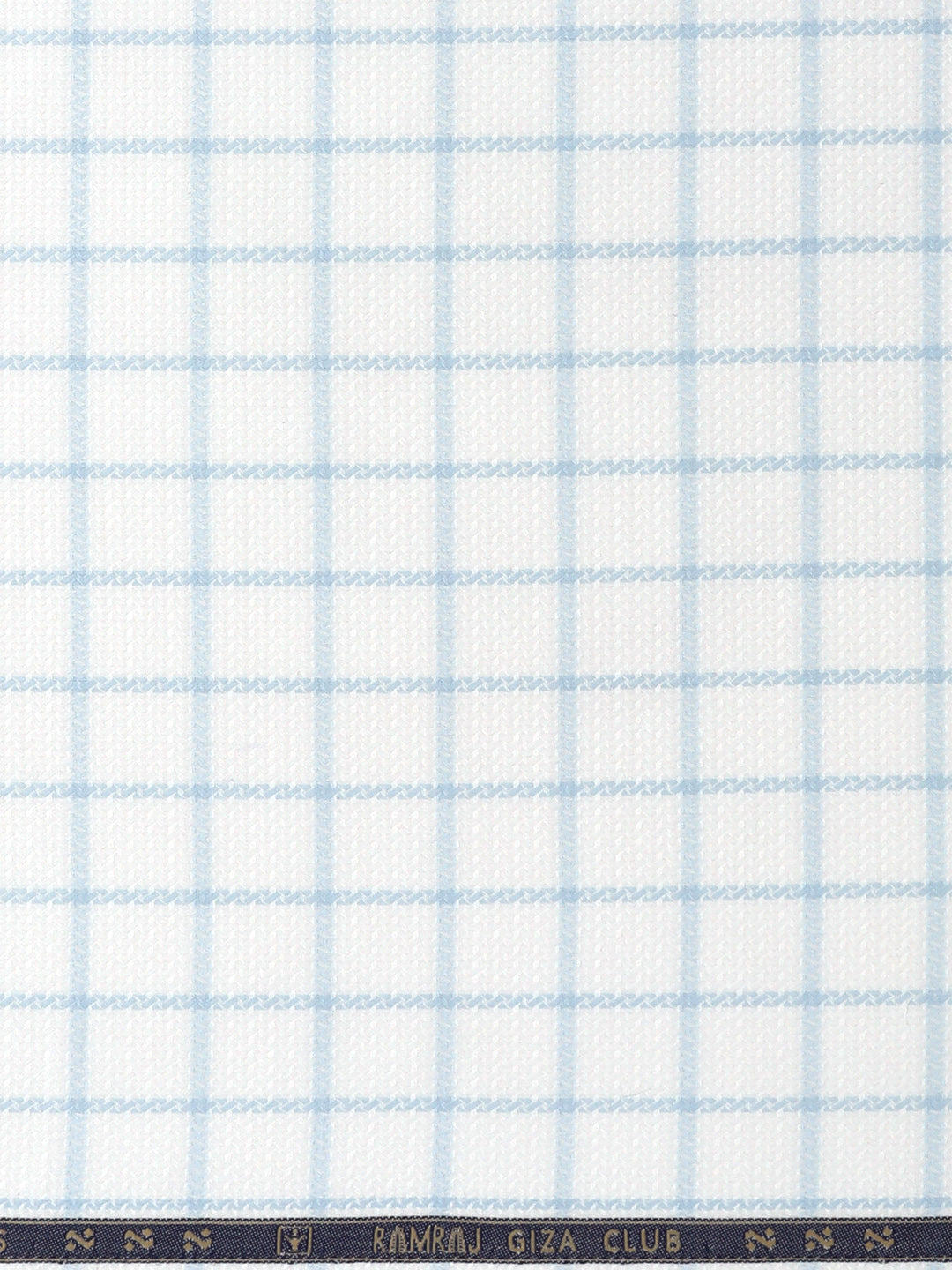 Men 100% Giza Cotton Checked White Shirt Fabric Casino Grand