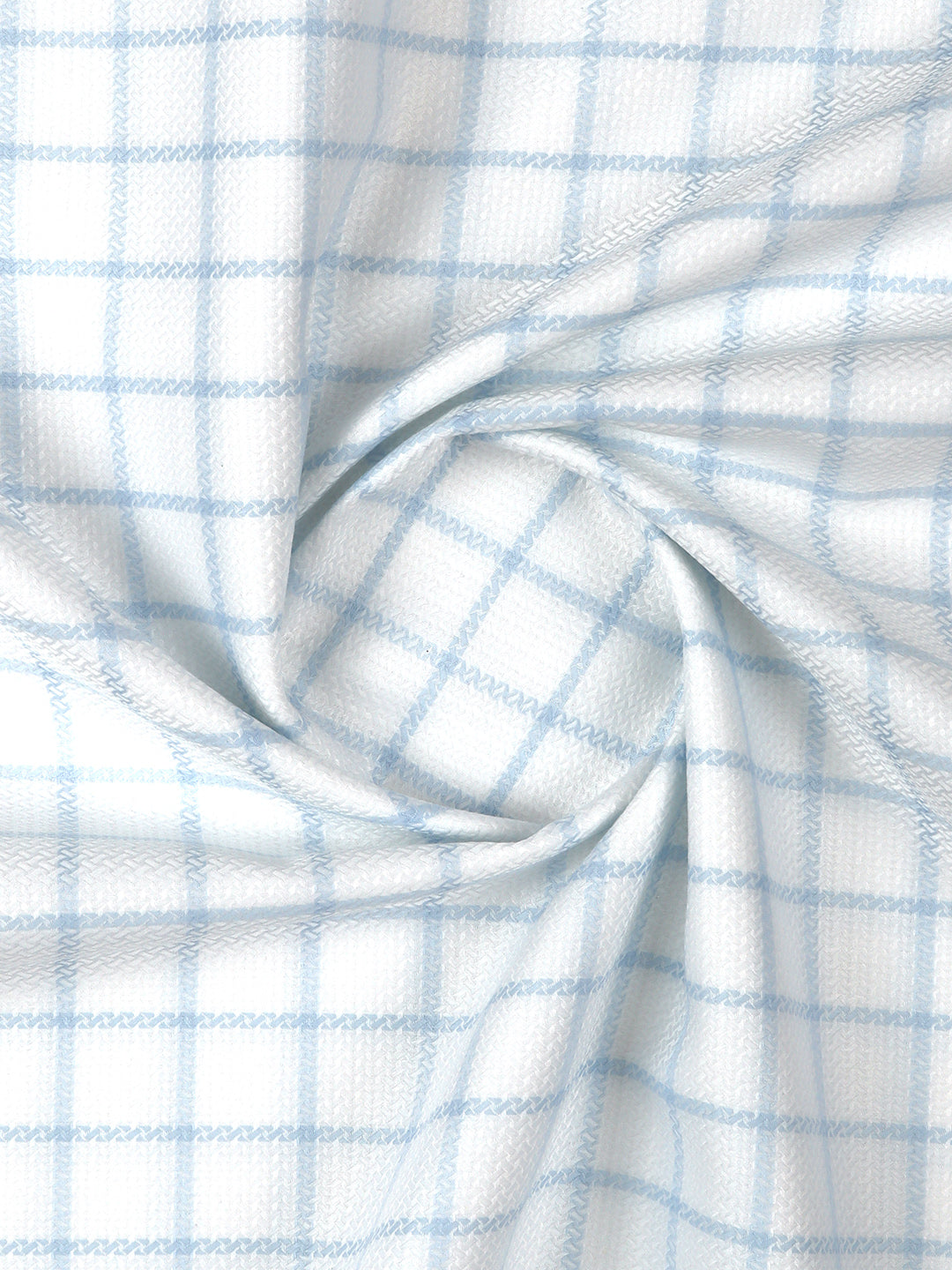 Men 100% Giza Cotton Checked White Shirt Fabric Casino Grand