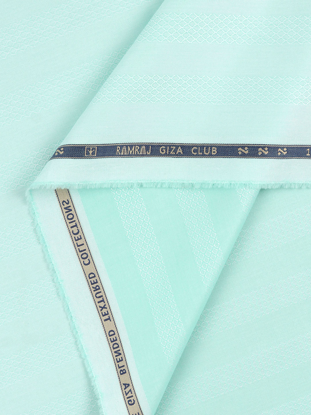 100% Giza Cotton Self Design Seafoam Green Shirt Fabric Casino Grand