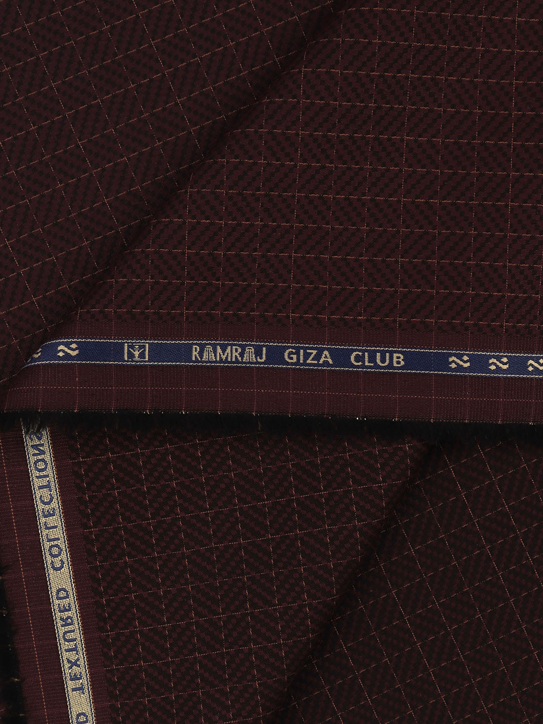 Men 100% Giza Cotton Self Design Dark Purple Shirt Fabric Casino Grand