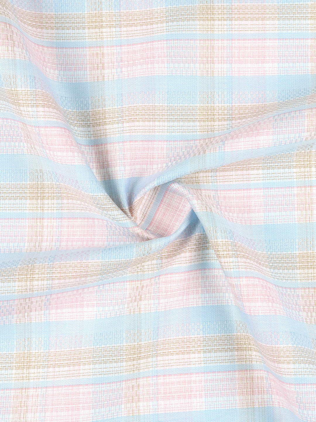 Men 100% Giza Cotton Self Design Pink with Blue Shirt Fabric Casino Grand