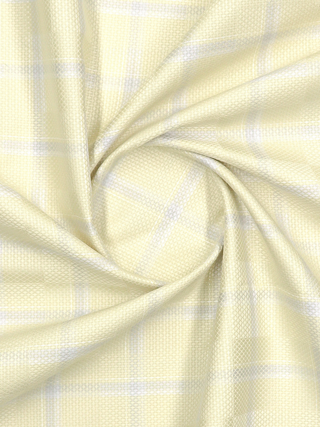 Men 100%Cotton Self Design Yellow Shirt Fabric Casino Grand