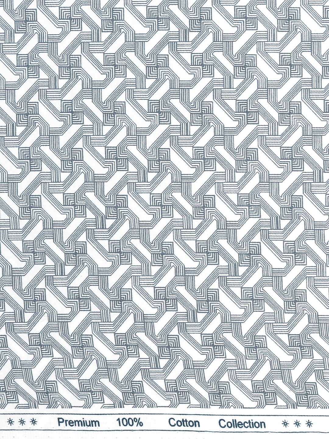 Men Cotton Blend Printed Shirt Fabric Grey Alpha