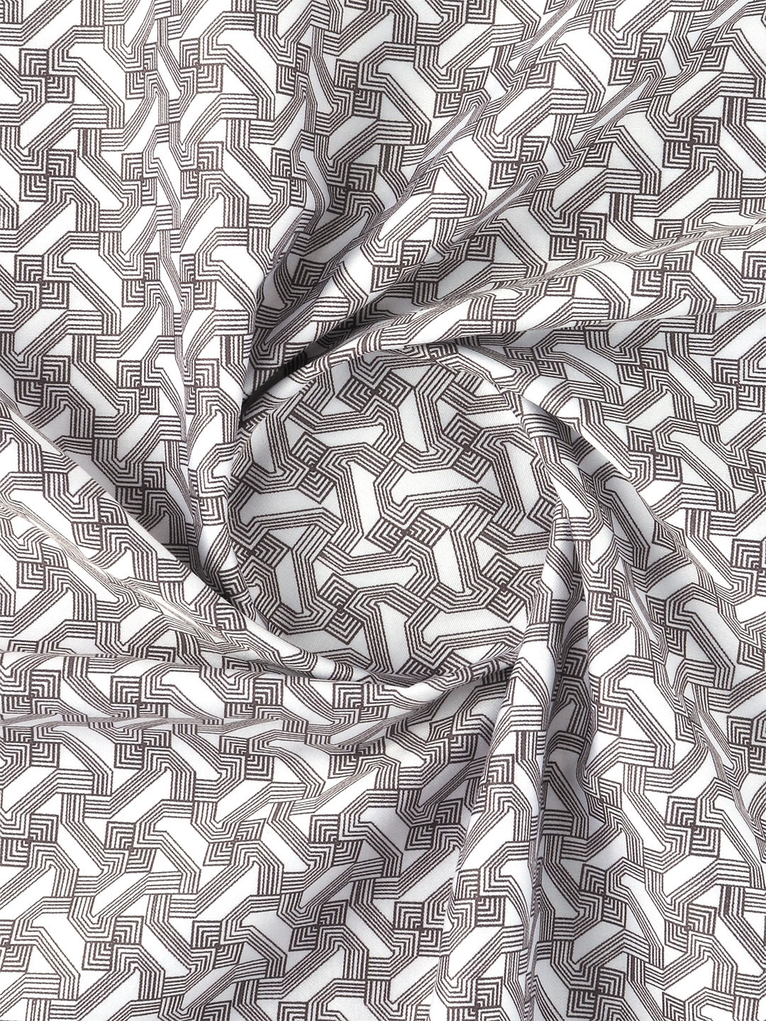Men Cotton Blend Printed Shirt Fabric Brown Alpha