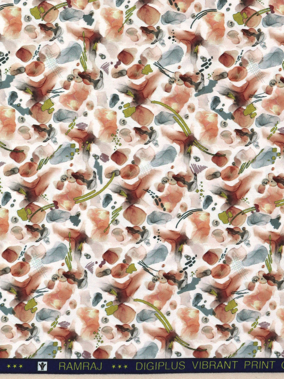 Men Cotton Rich Orange Printed Shirt Fabric Oslo Print