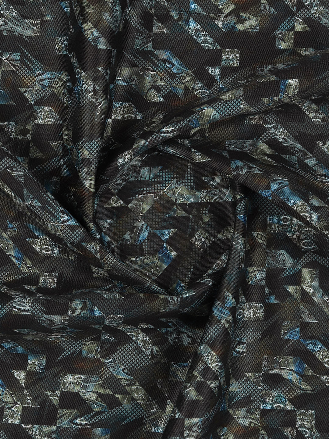 Men Cotton Rich Dark Green Printed Shirt Fabric Oslo Print