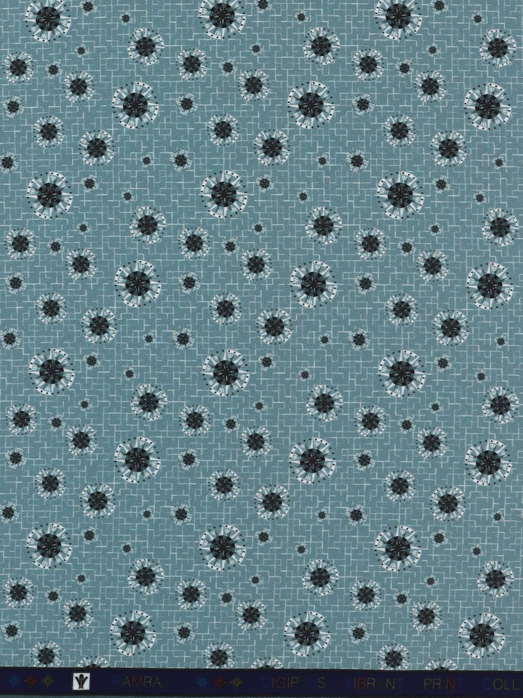 Men Cotton Rich Bluish Grey Printed Shirt Fabric Oslo Print