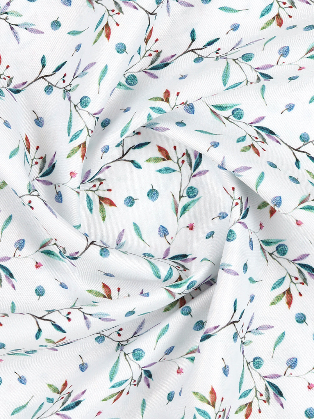 Men Cotton Rich White Printed Shirt Fabric Oslo Print