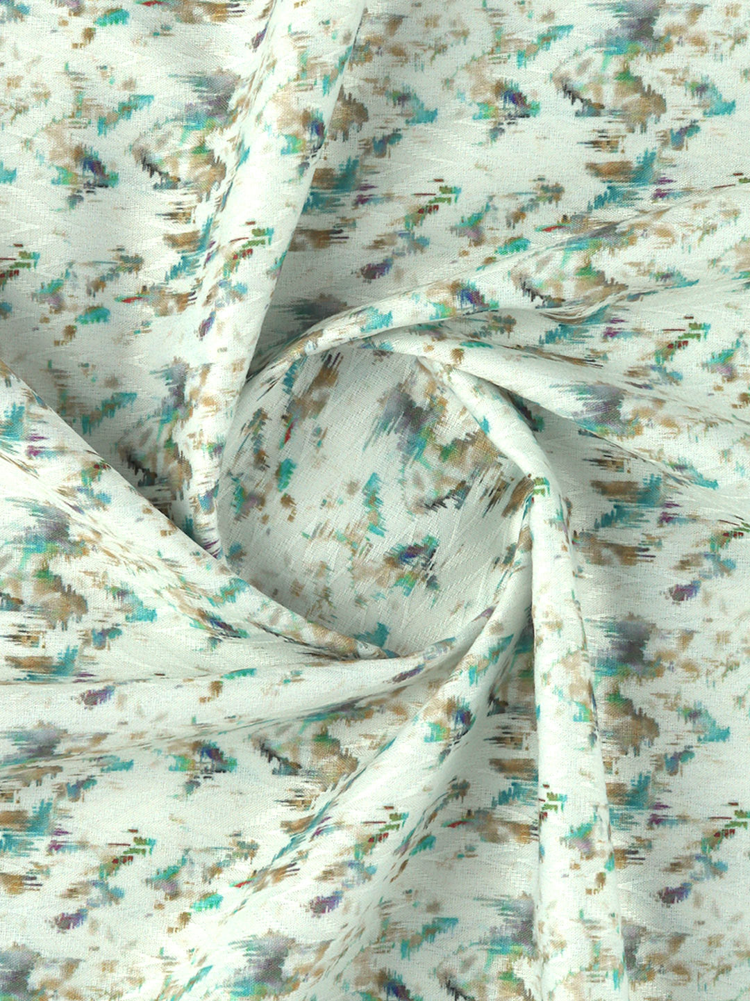 Men Cotton Rich Printed Shirt Fabric Cream Oslo Print