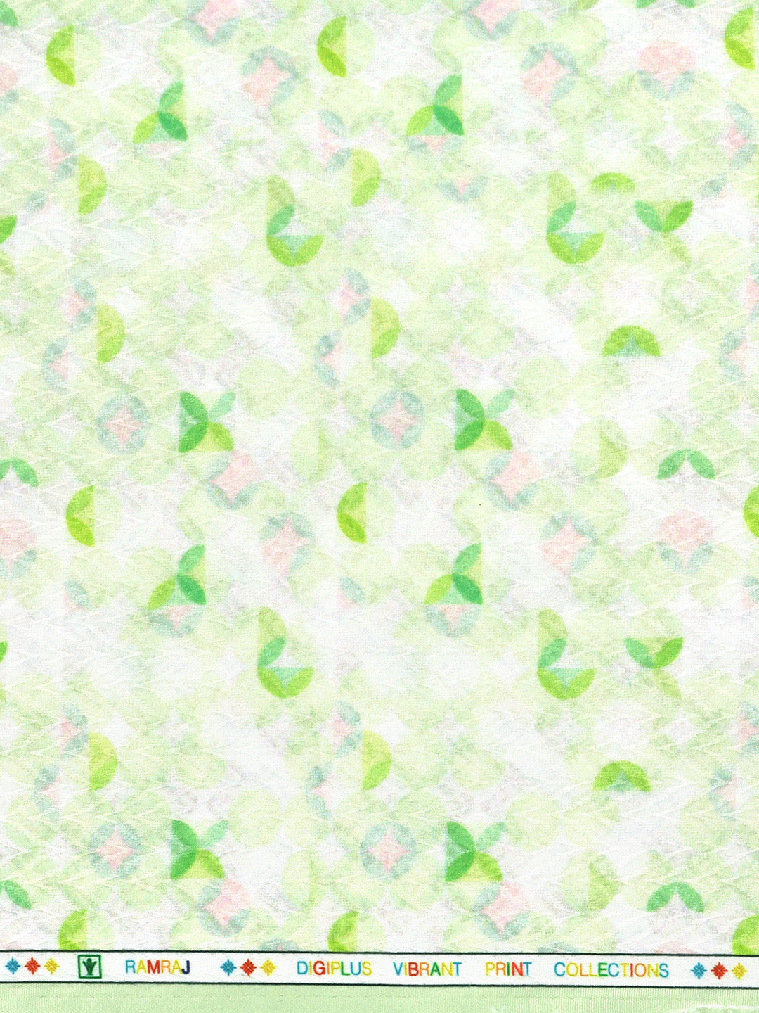 Men Cotton Rich Printed Shirt Fabric Green with White Oslo Print