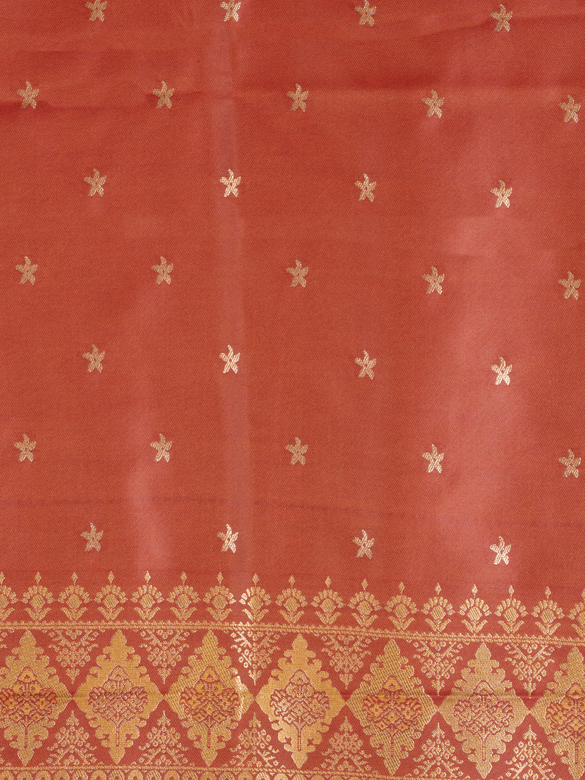 Women Soft Silk Mustard with Orange SS476