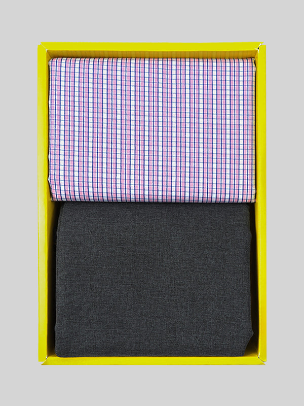 Cotton Checked Shirting & Suiting Gift Box Combo SS76