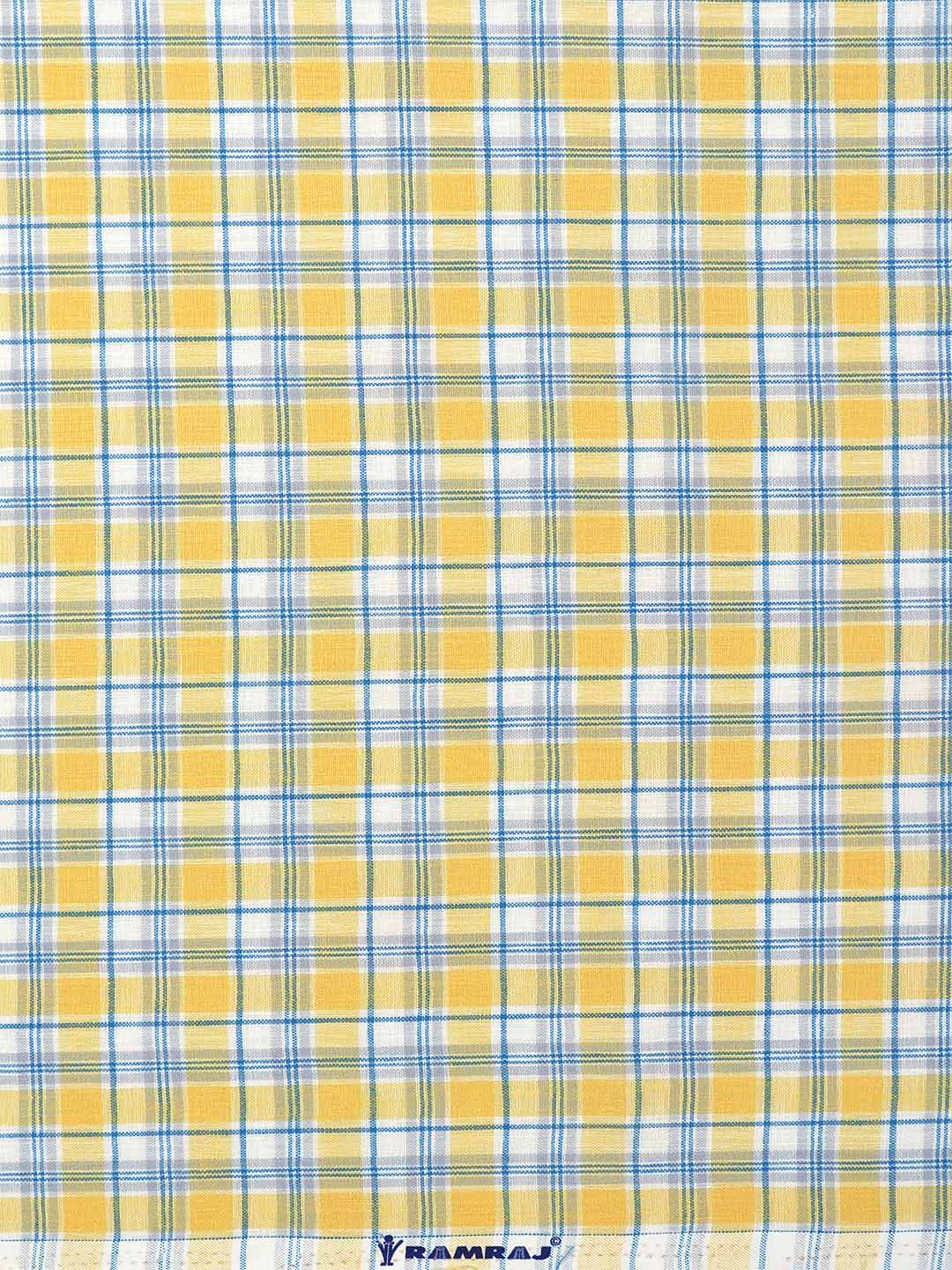 Cotton Colour Check Shirt Fabric Green Infinity-Zoom view