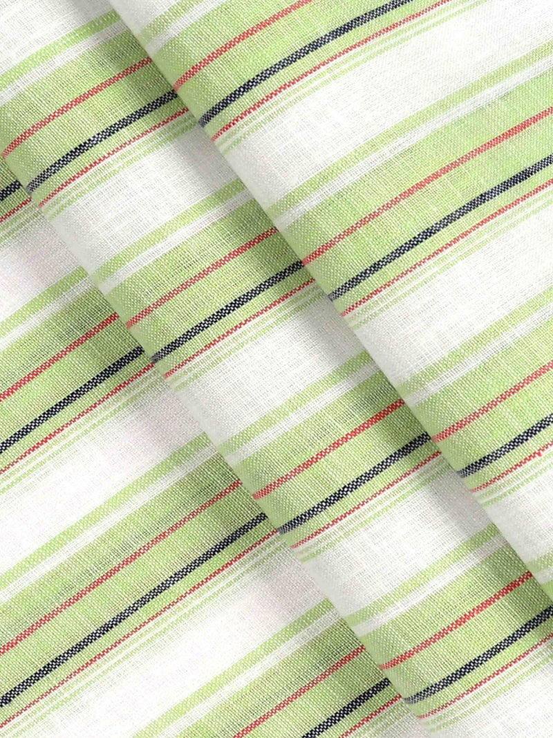 Cotton Green Striped Shirt Fabric Infinity