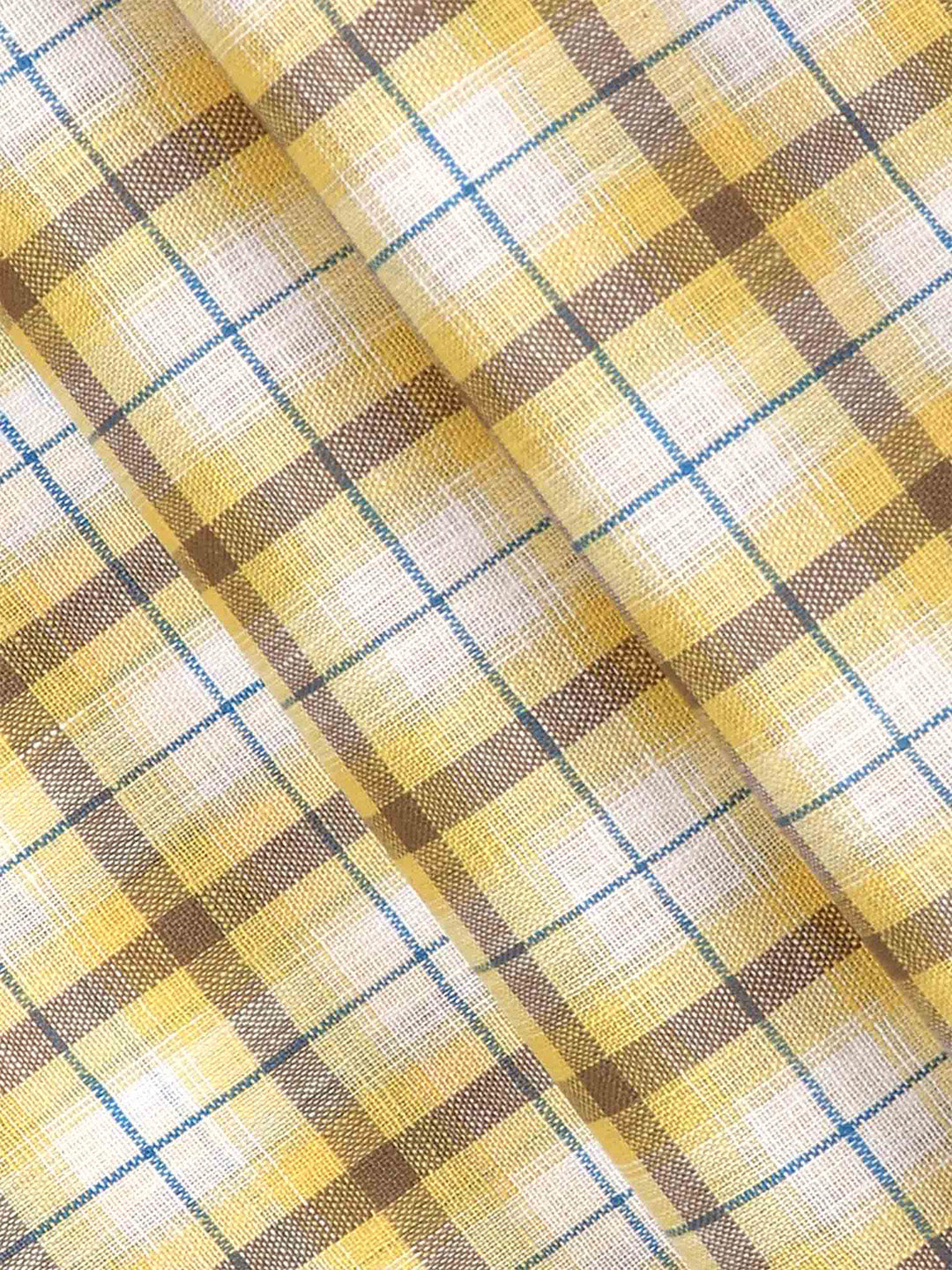 Cotton Blend Yellow Colour Plain Shirt Fabric Infinity