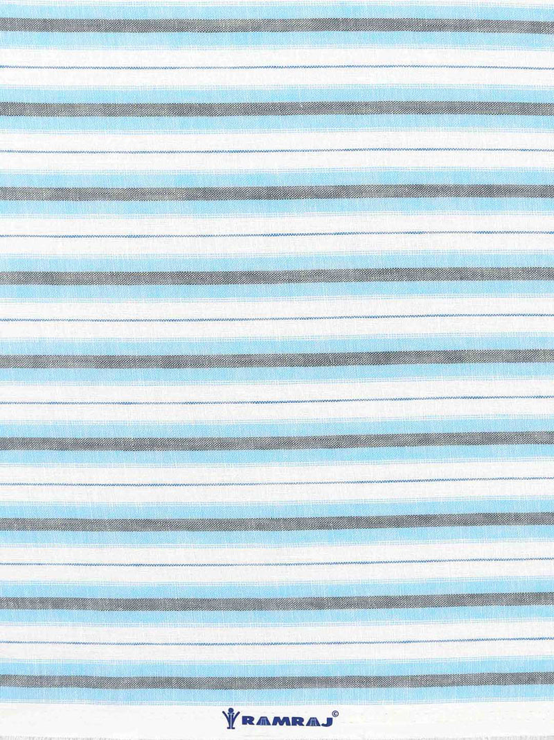 Cotton Light Blue Striped Shirt Fabric Infinity
