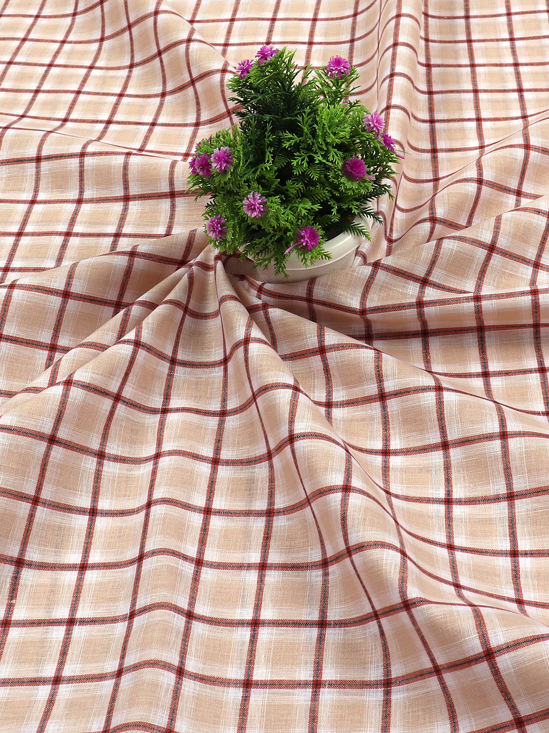 Cotton Colour Check Shirt Fabric Sandal Infinity-Close view