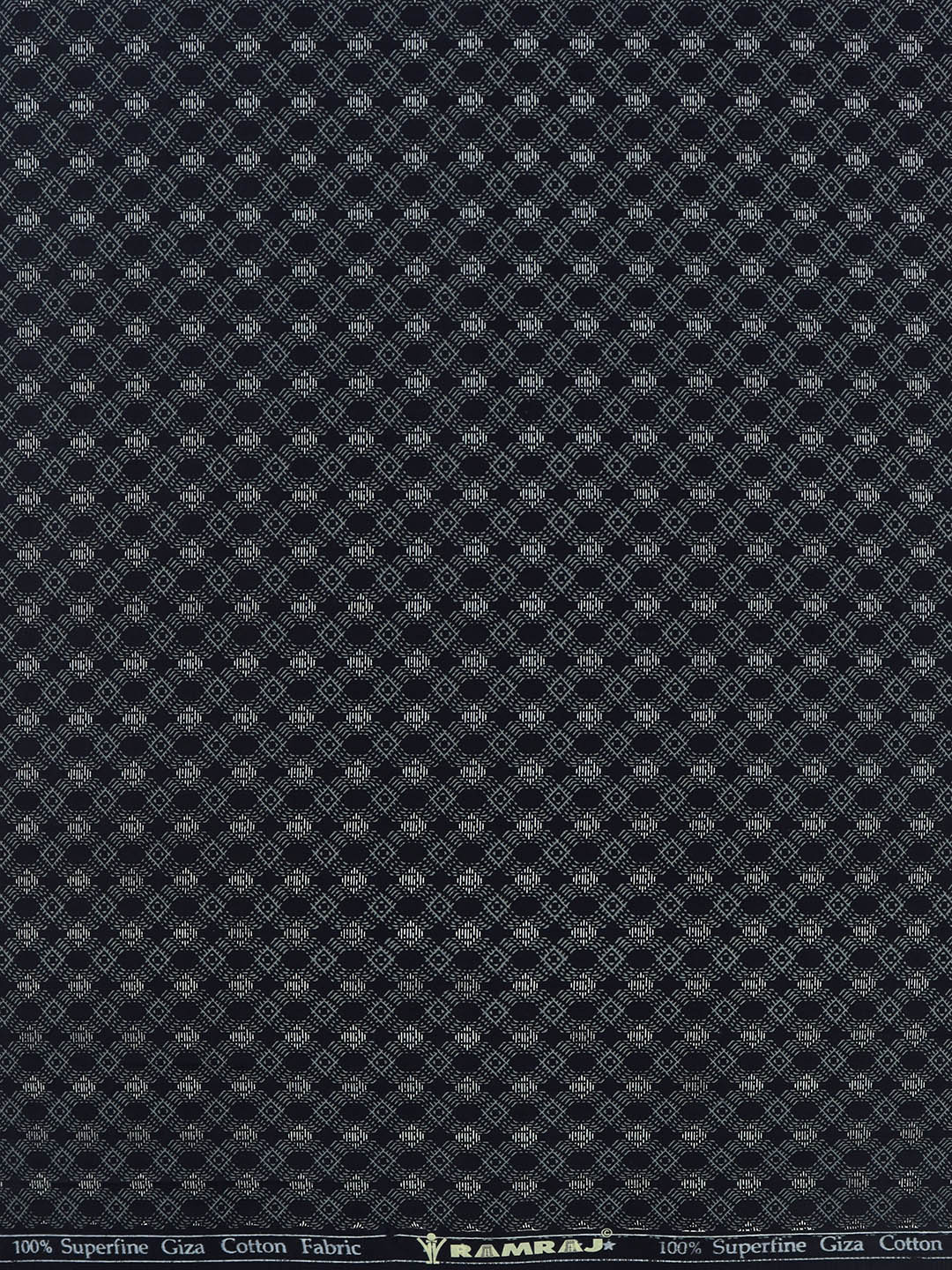 100% Cotton Navy Over All Printed Shirt Fabric Alpha-Zoom view