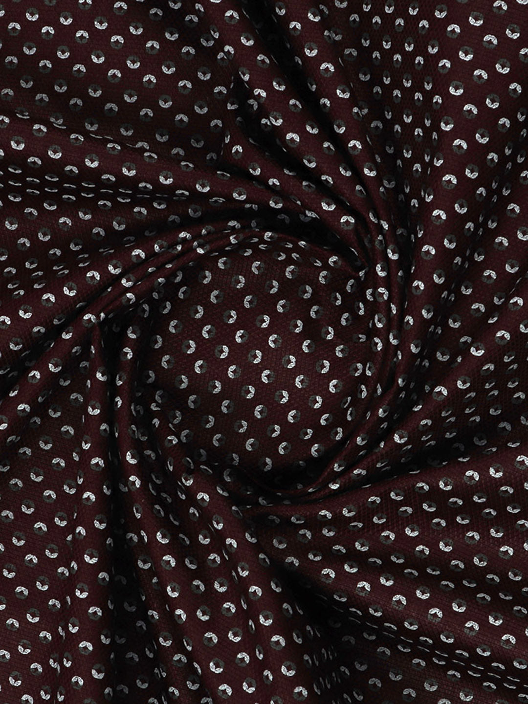 100% Cotton Maroon Over All Printed Shirt Fabric Alpha -Close view