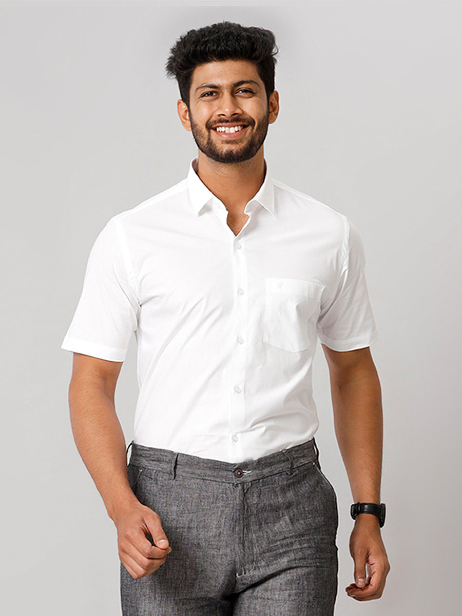 Buy Pure Cotton White Half Sleeve Shirt for Men Online | Buy Men's Half ...