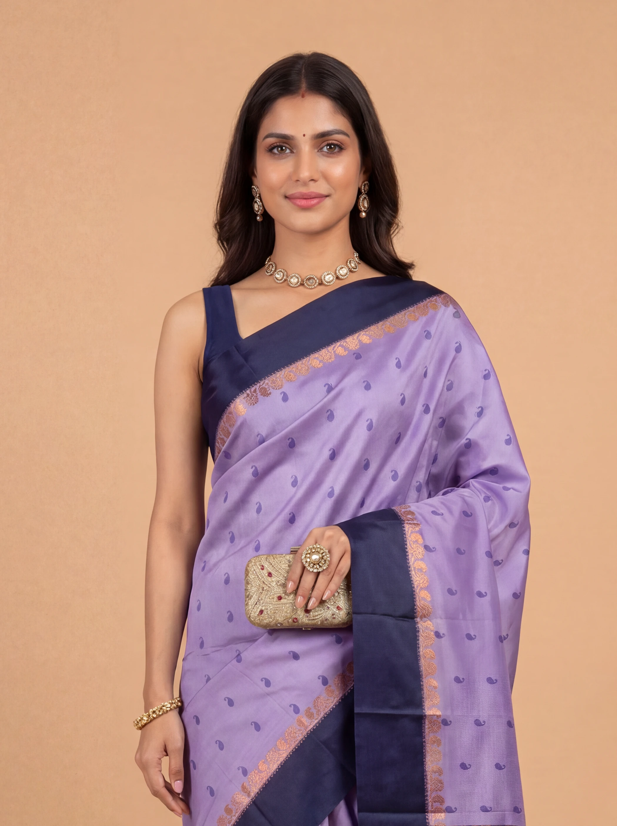 Women Art Silk Violet Saree ASS145