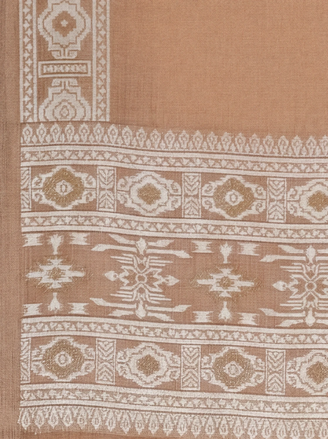 Women Dark Peach Spun Poly Saree SP03