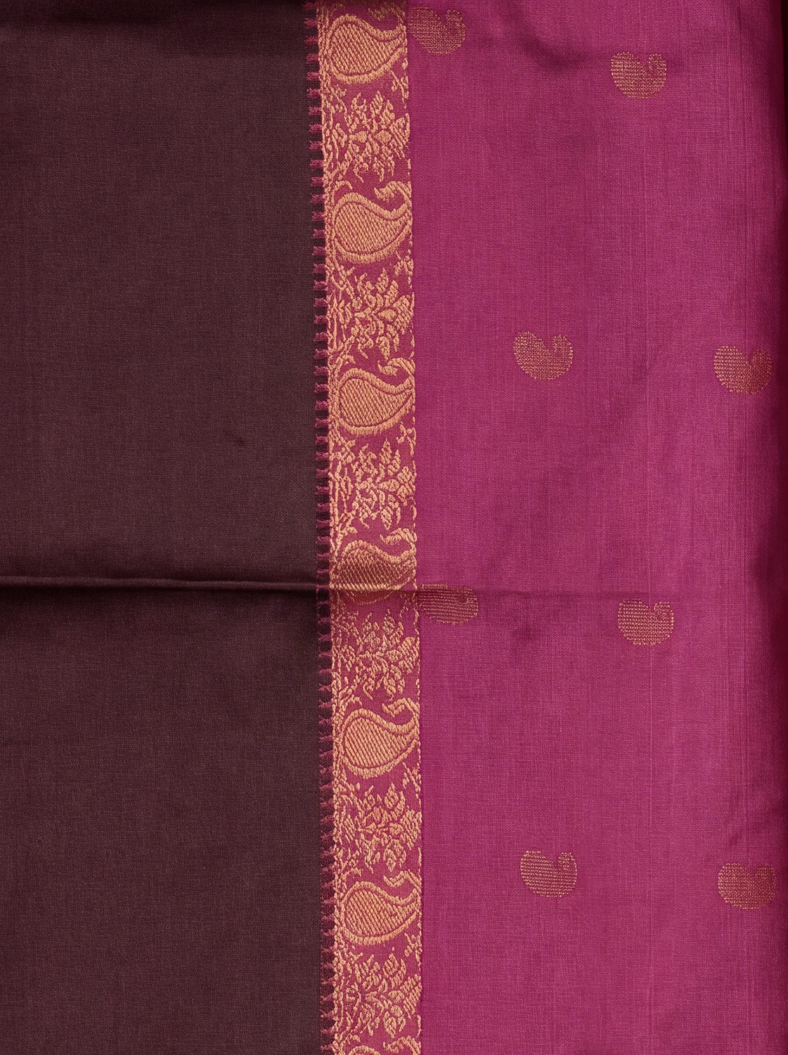 Women Art Silk Dark Pink with Brown Saree ASS144