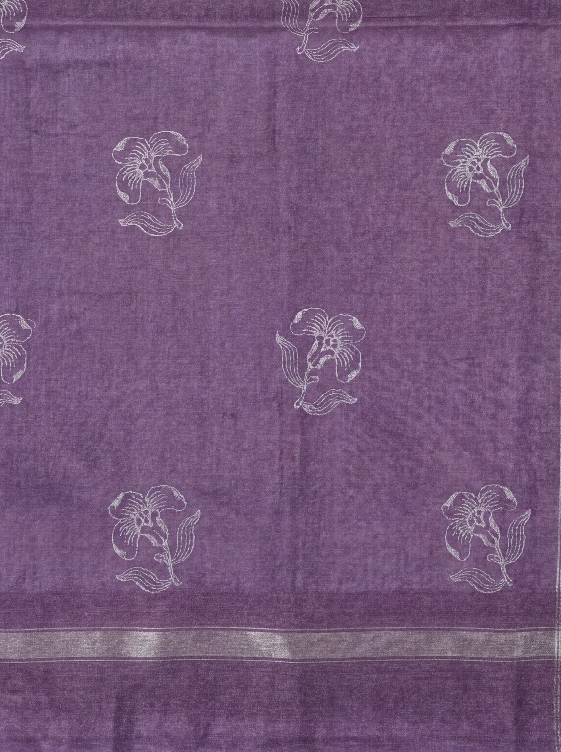 Women Semi Tussar Embroidered Violet Saree ST351
