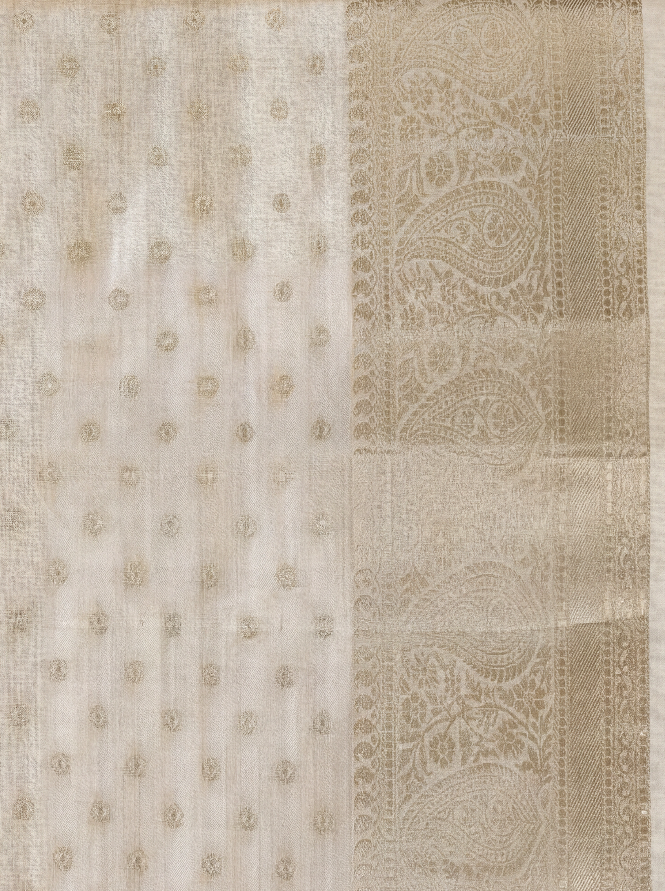 Women Semi Raw Silk Off White Saree SRS123