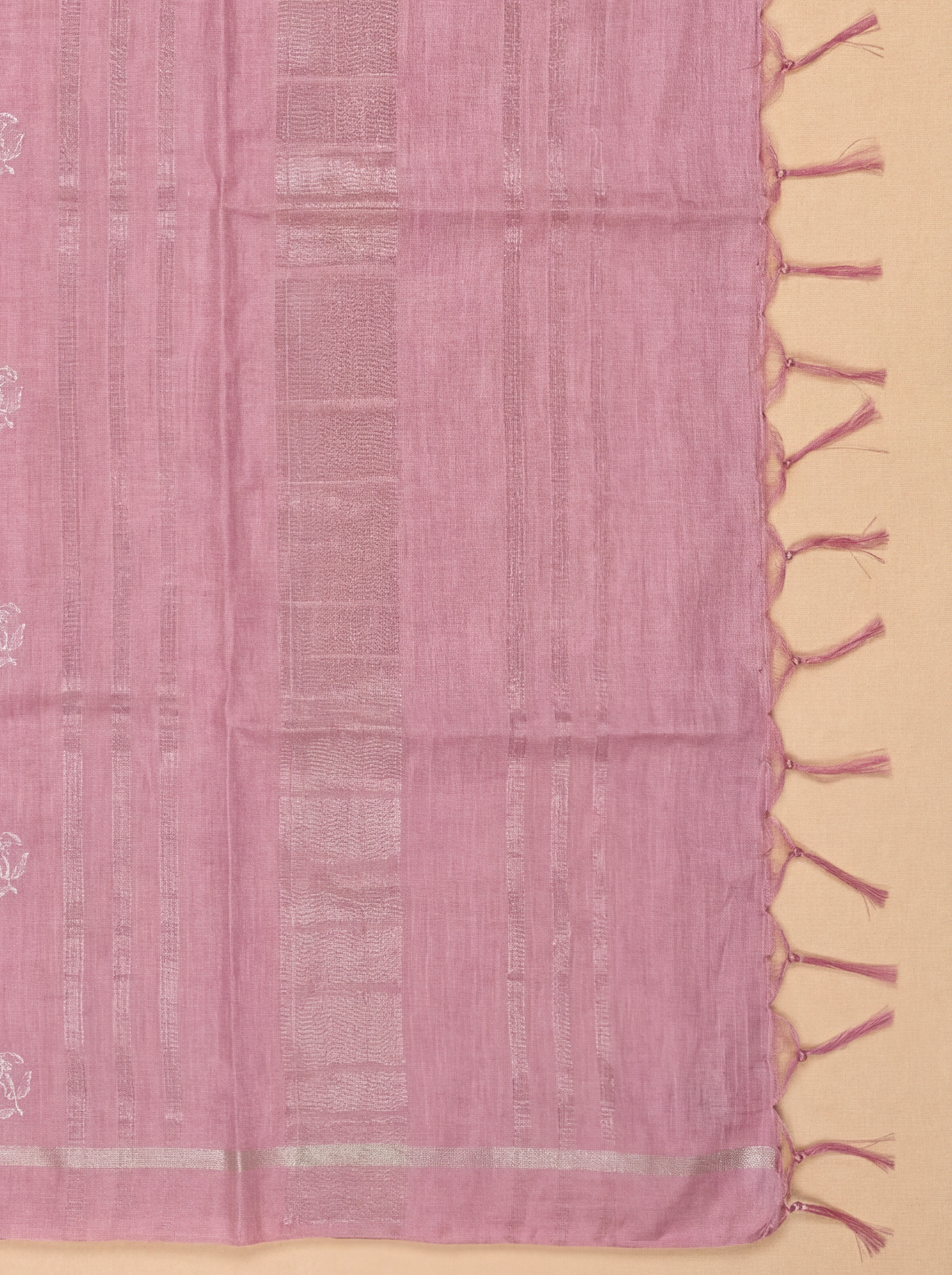 Women Semi Tussar Embroidered Pink Saree ST349